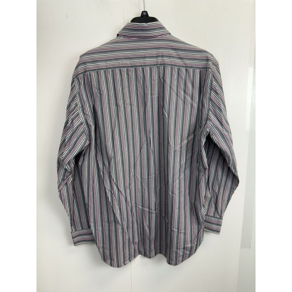 ALAN FLUSSER‎ Shirt Mens L Multicolor Striped Long Sleeve Button  100% Cotton - Picture 6 of 6